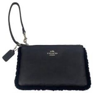 Coach Black Leather Wristlet | OS